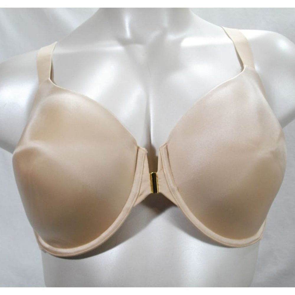 50C Catherines Full Figure Front Close Vented Racerback Underwire Bra Beige NWT